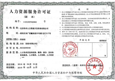 License for Human Resources Service